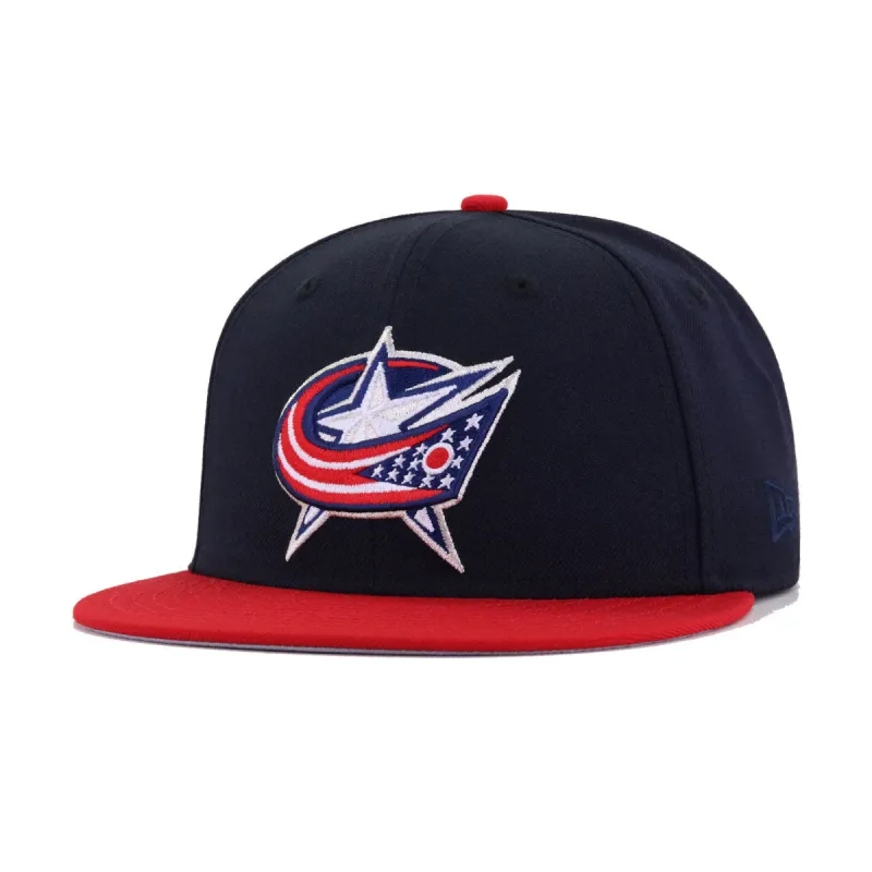 Columbus Blue Jackets Navy Scarlet New Era 59Fifty Fitted made by New Era