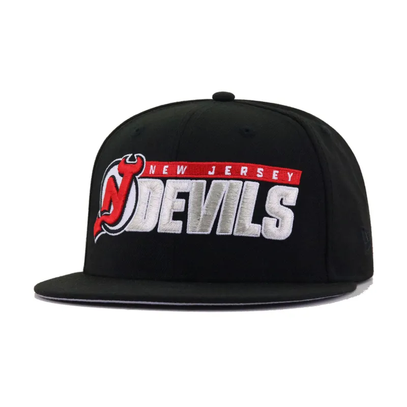 New Jersey Devils Black Metallic Silver New Era 59Fifty Fitted sold by Hat Heaven