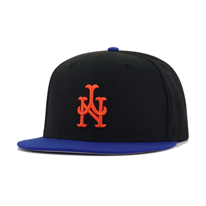 New York Mets Black Light Royal Blue Upside Down New Era 59Fifty Fitted sold by Hat Heaven