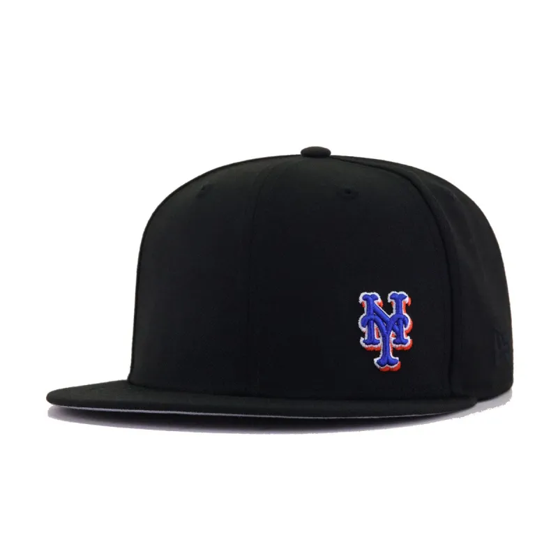 New York Mets Black Flawless New Era 59Fifty Fitted sold by Hat Heaven