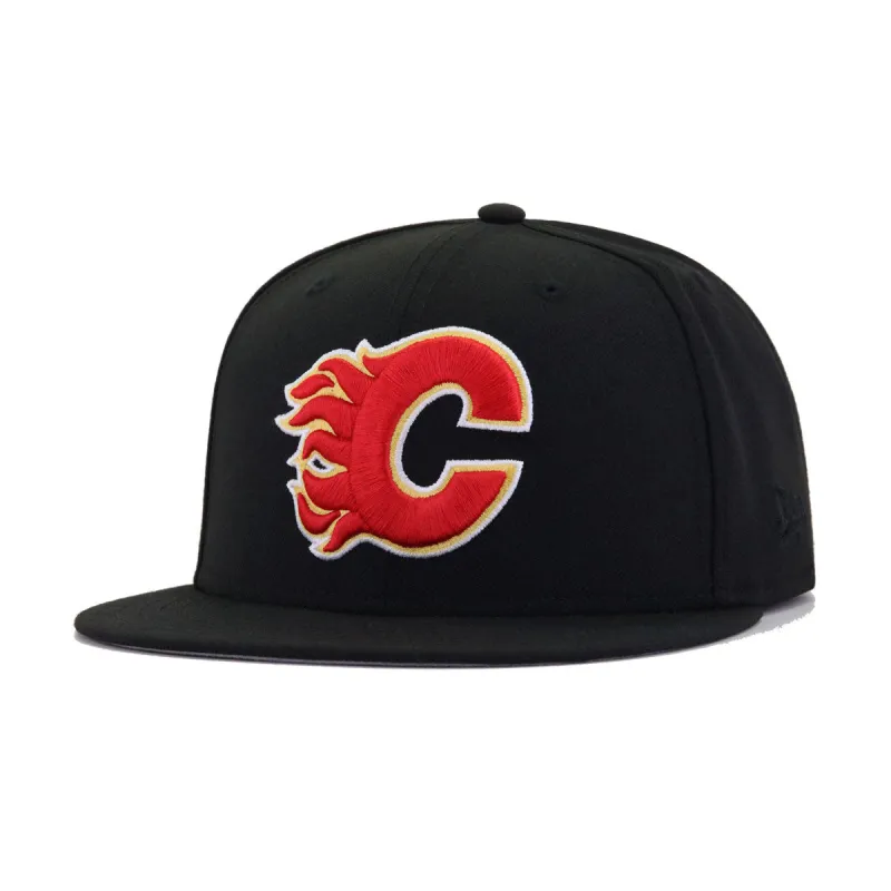 Calgary Flames Black New Era 59Fifty Fitted made by New Era