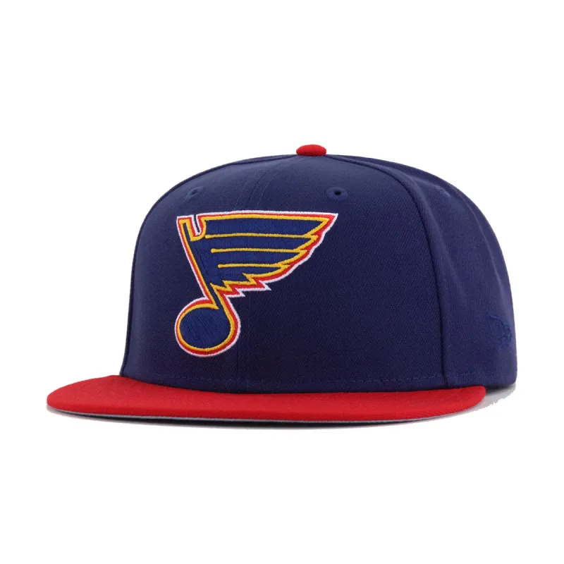 St Louis Blues Light Navy Scarlet New Era 59Fifty Fitted sold by Hat Heaven