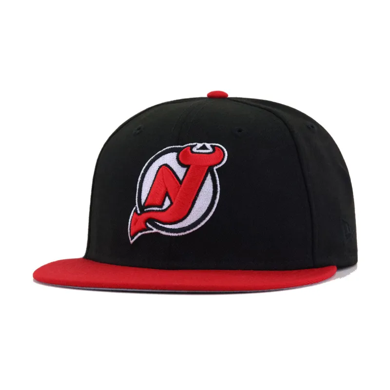 New Jersey Devils Black Scarlet New Era 59Fifty Fitted sold by Hat Heaven