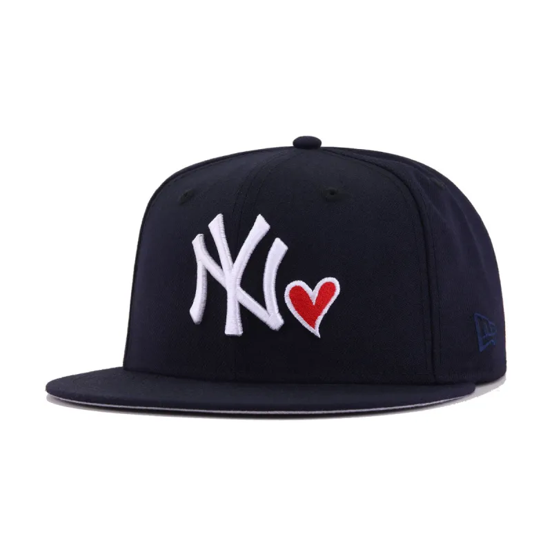 New York Yankees Navy HEARTS New Era 59Fifty Fitted sold by Hat Heaven