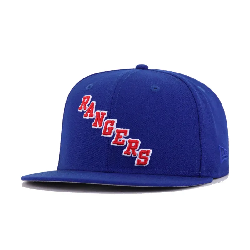 New York Rangers Light Royal Blue 85th Anniversary New Era 59Fifty Fitted made by New Era