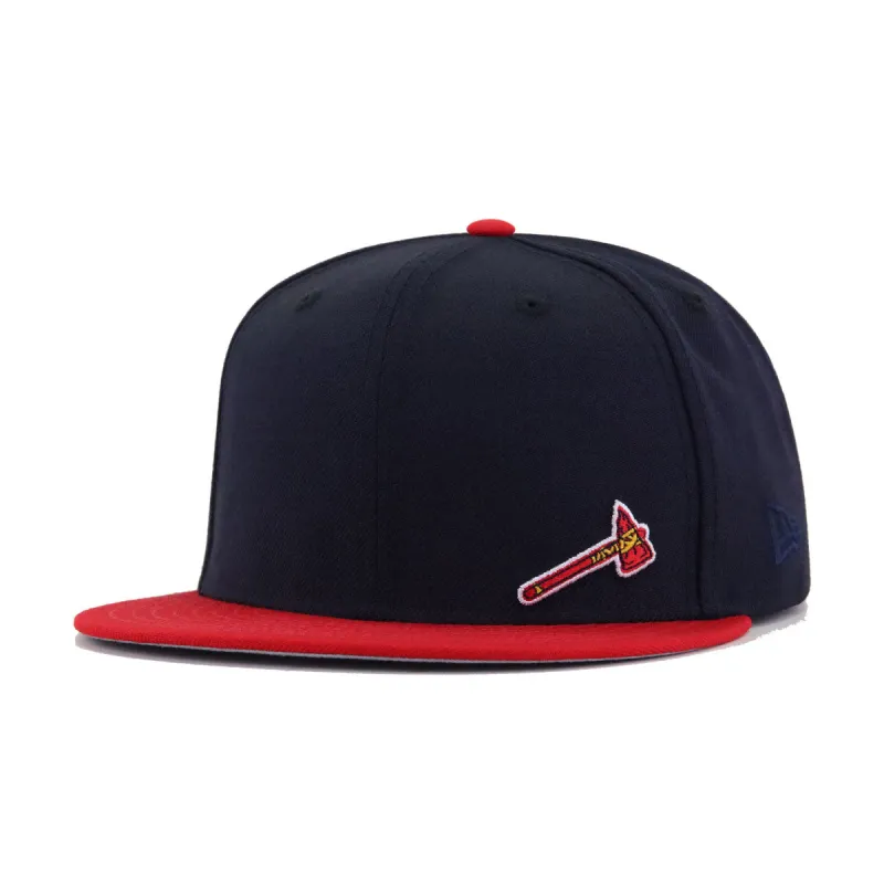 Atlanta Braves Navy Scarlet Flawless Tomahawk New Era 59Fifty Fitted sold by Hat Heaven