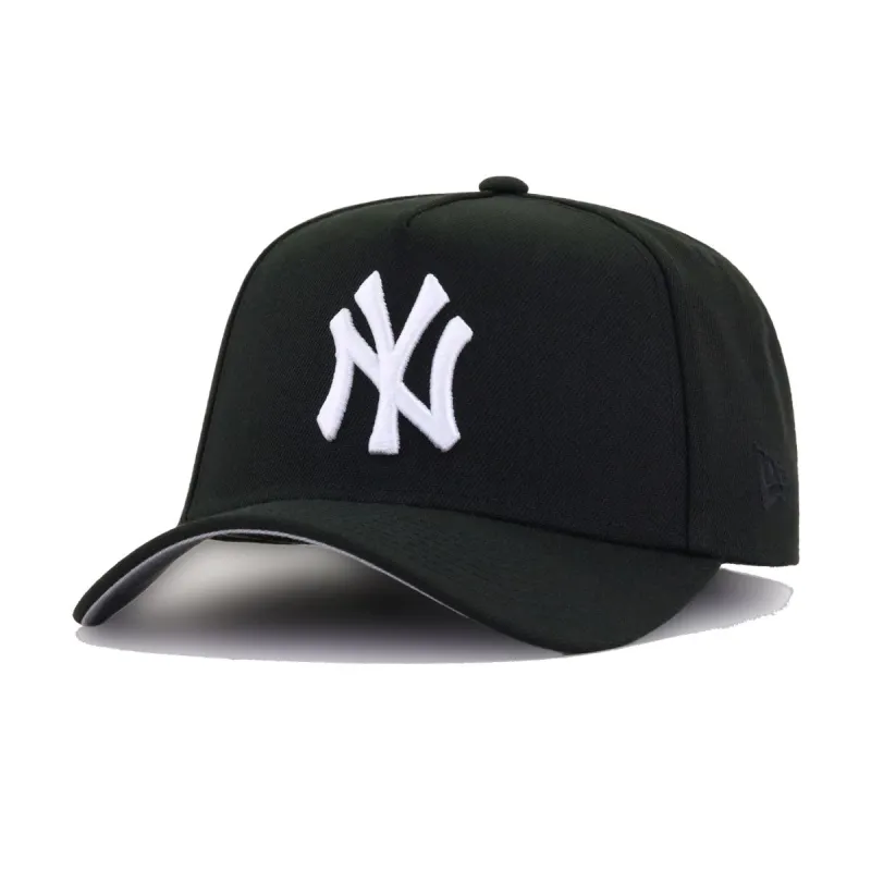 New York Yankees Black New Era 9Forty A-Frame Snapback sold by Hat Heaven