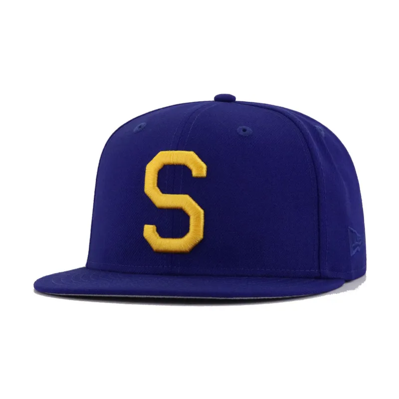 Seattle Pilots Dark Royal Blue New Era 59Fifty Fitted made by New Era