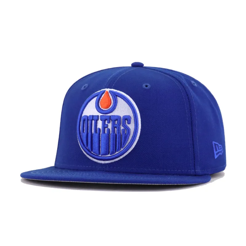 Edmonton Oilers Light Royal Blue New Era 59Fifty Fitted sold by Hat Heaven