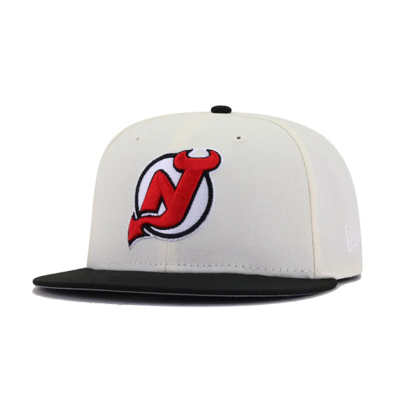New Jersey Devils Chrome Black New Era 59Fifty Fitted sold by Hat Heaven