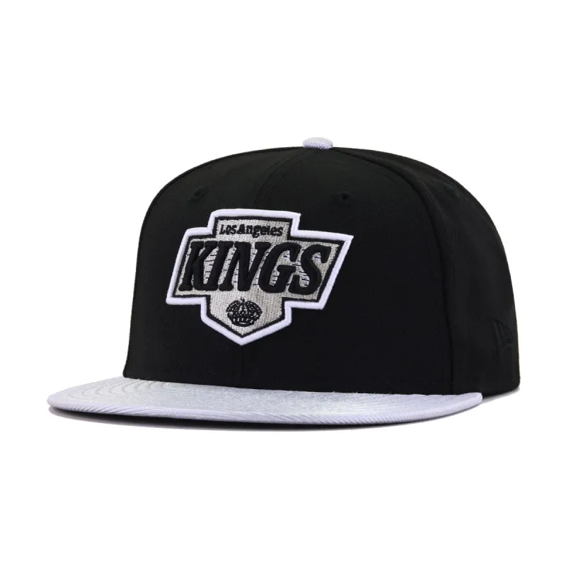 Los Angeles Kings Black Metallic Silver New Era 59Fifty Fitted sold by Hat Heaven