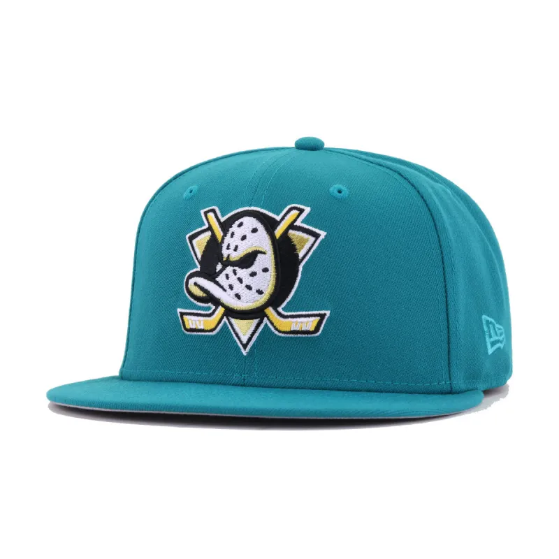 Anaheim Ducks Aqua New Era 59Fifty Fitted sold by Hat Heaven