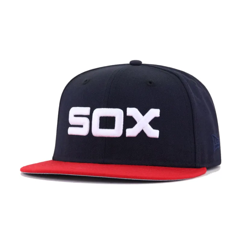 Chicago White Sox Navy Scarlet 1982 New Era 59Fifty Fitted sold by Hat Heaven