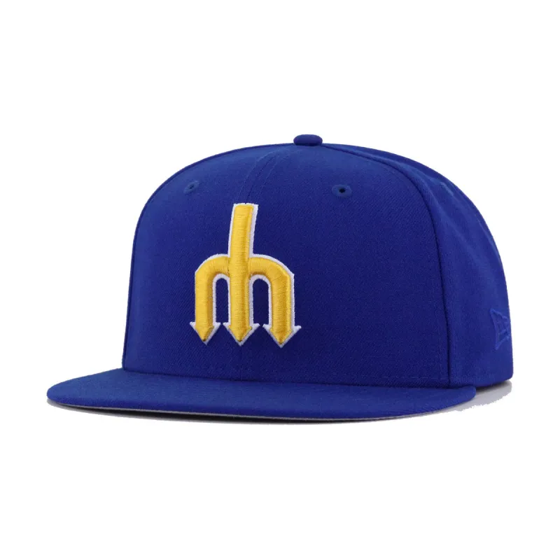 Seattle Mariners Light Royal Blue 1977 New Era 59Fifty Fitted sold by Hat Heaven