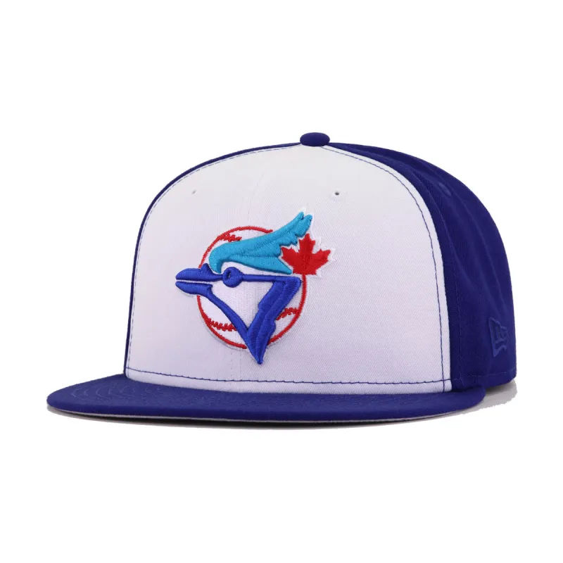Toronto Blue Jays White Dark Royal Blue 1989 New Era 59Fifty Fitted sold by Hat Heaven