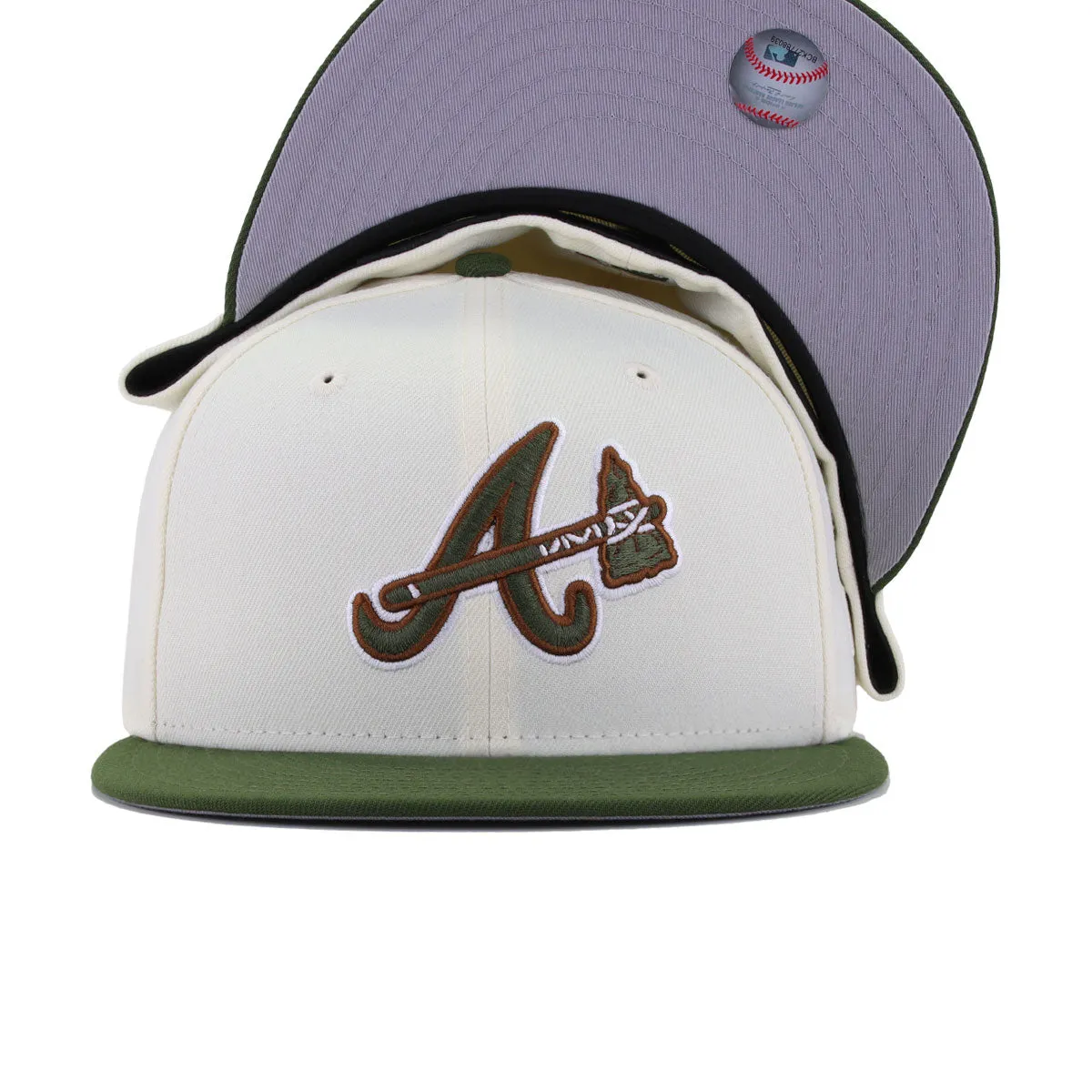 Atlanta Braves Chrome Rifle Green New Era 59Fifty Fitted sold by Hat Heaven product image thumbnail 4