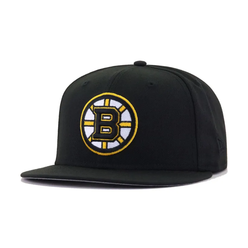 Boston Bruins Black New Era 59Fifty Fitted made by New Era