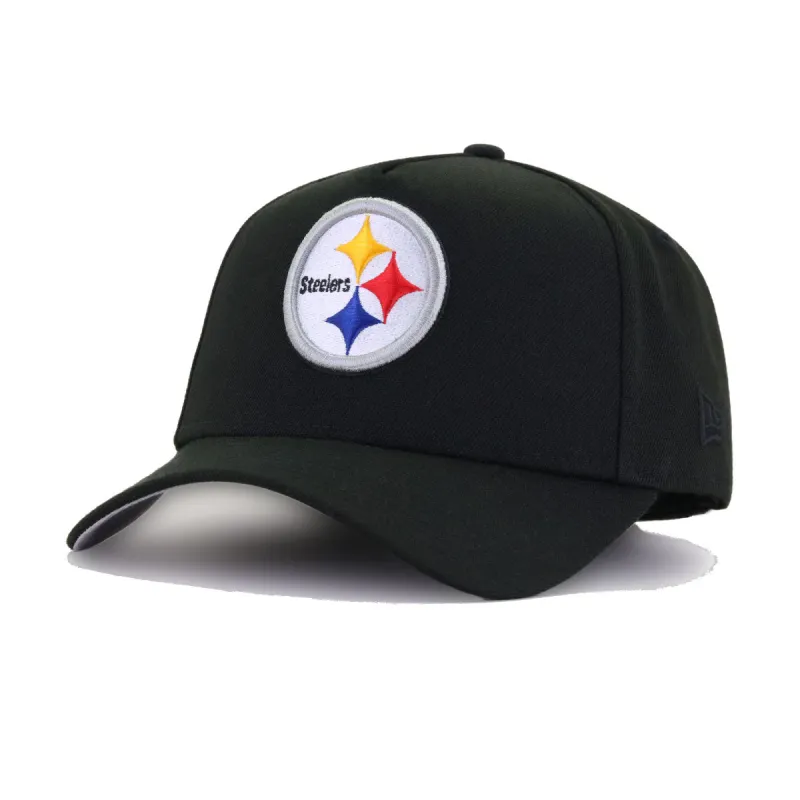 Pittsburgh Steelers Black New Era 9Forty A-Frame Snapback sold by Hat Heaven