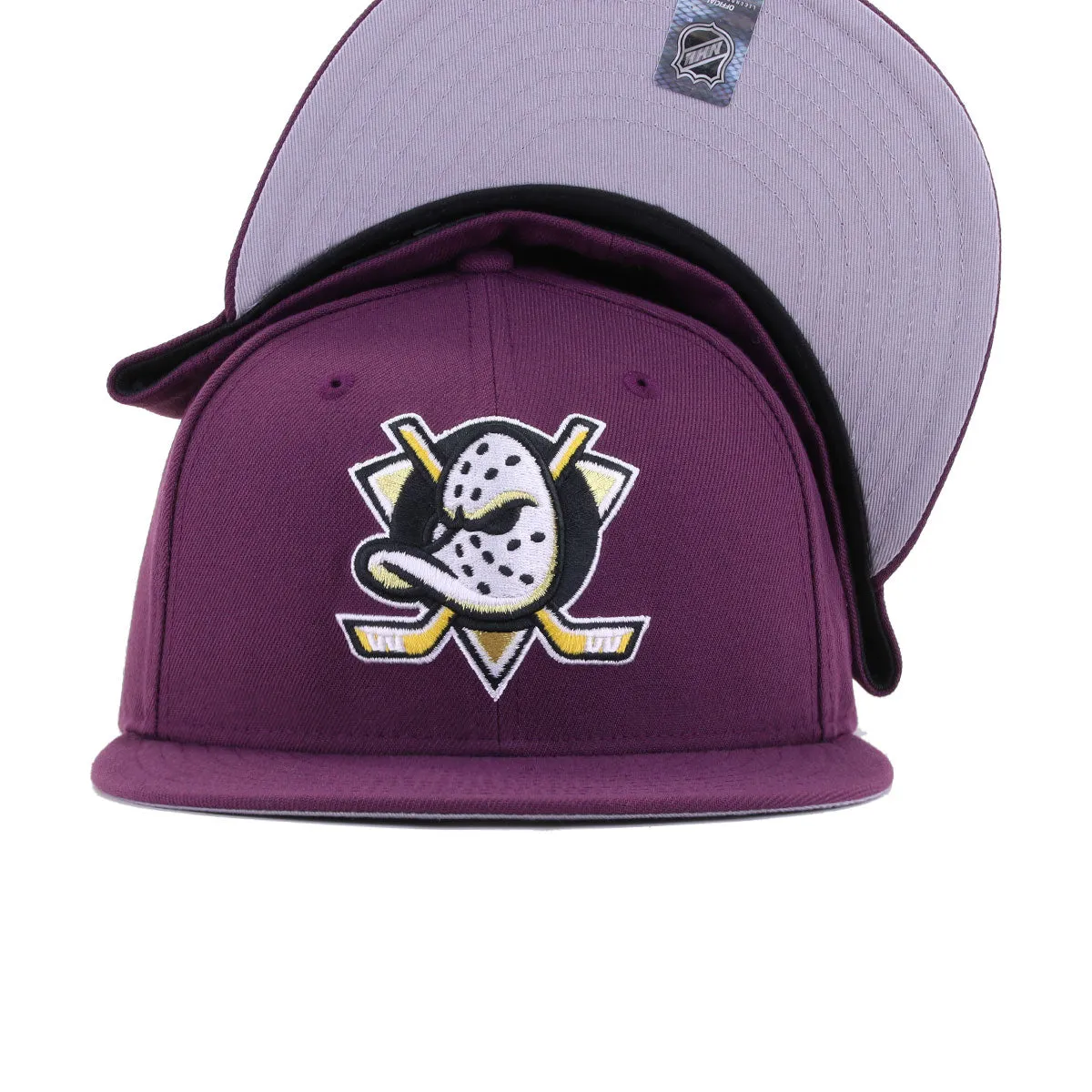 Anaheim Ducks Plum New Era 59Fifty Fitted sold by Hat Heaven product image thumbnail 4