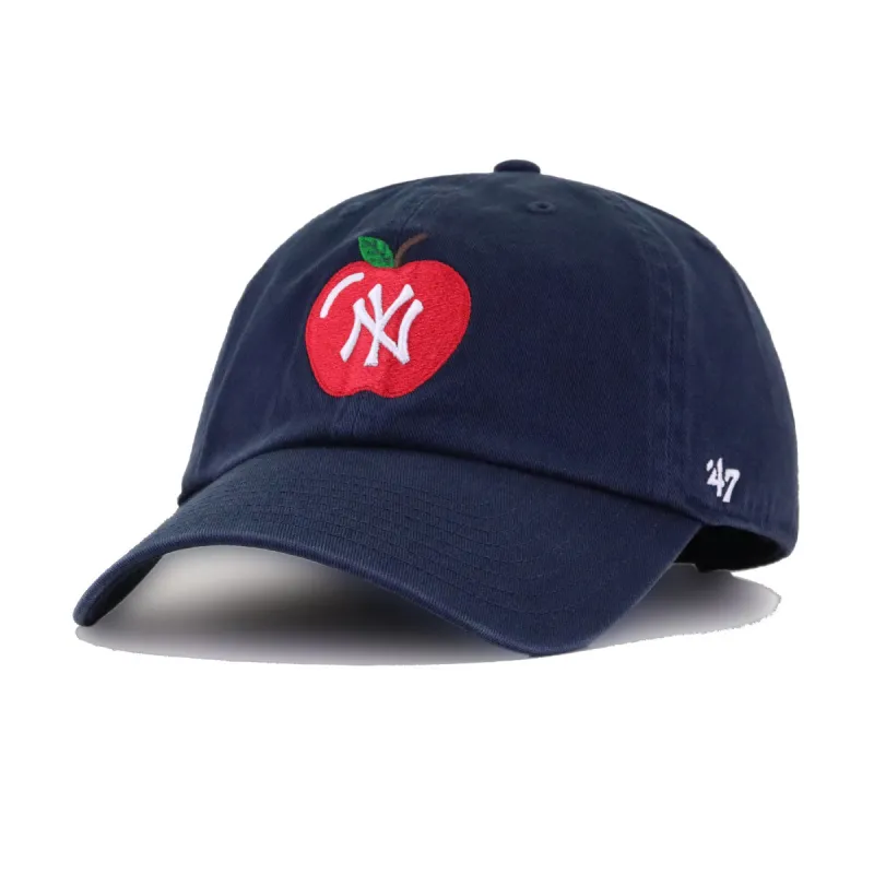 New York Yankees Navy Apple Icon 47 Brand Clean Up Dad Hat sold by Hat Heaven