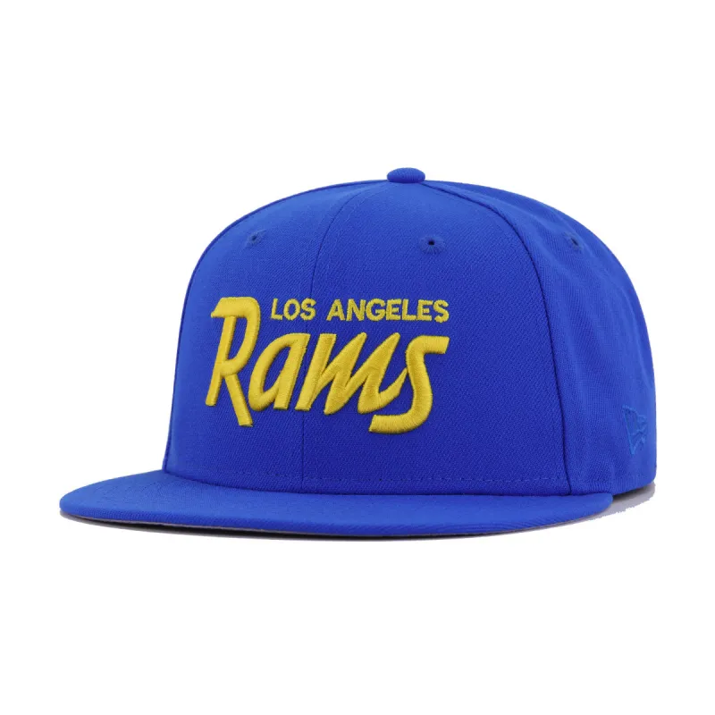 Los Angeles Rams Blue Bead New Era 59Fifty Fitted sold by Hat Heaven