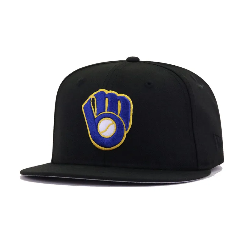 Milwaukee Brewers Black New Era 59Fifty Fitted made by New Era