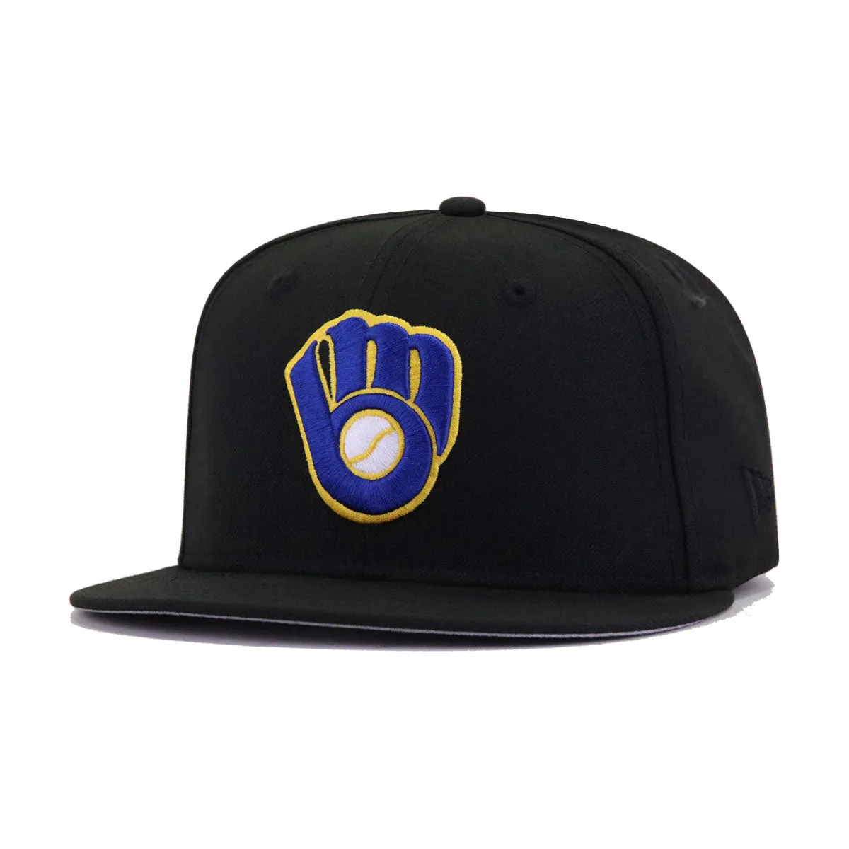 Milwaukee Brewers Black New Era 59Fifty Fitted sold by Hat Heaven