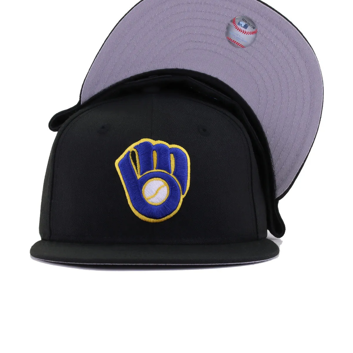 Milwaukee Brewers Black New Era 59Fifty Fitted sold by Hat Heaven product image thumbnail 5