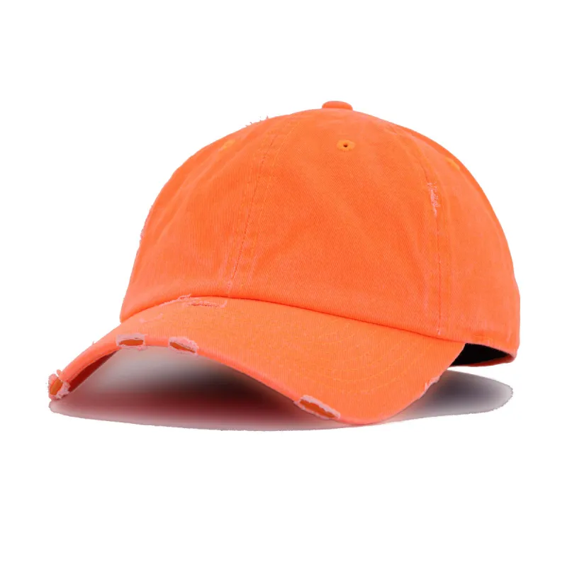 Distressed Neon Orange KBEthos Vintage Dad Hat sold by Hat Heaven