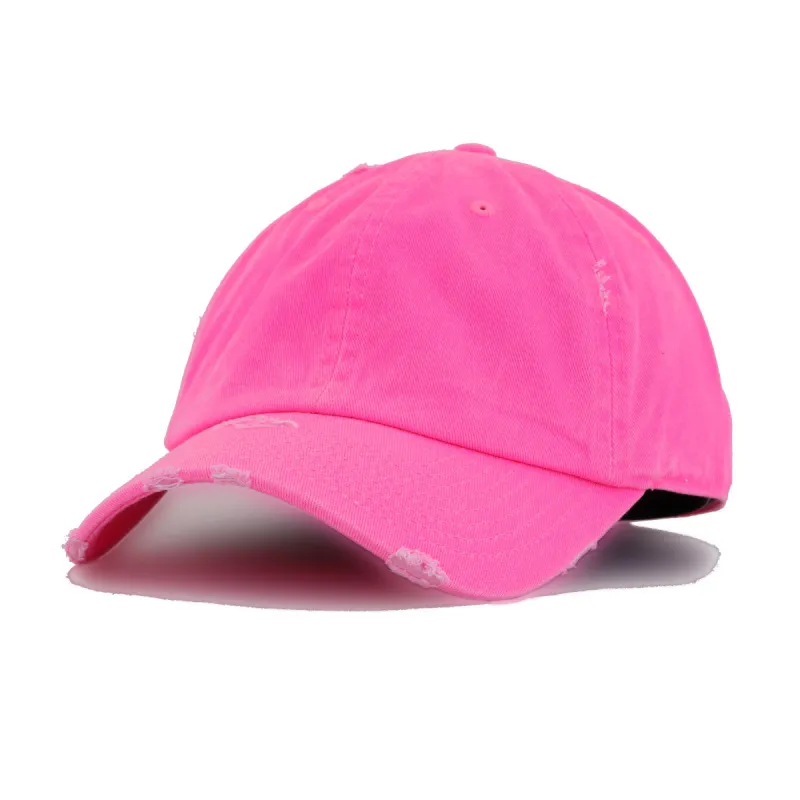 Distressed Neon Pink KBEthos Vintage Dad Hat sold by Hat Heaven