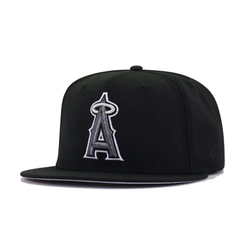 Los Angeles Angels Black Metallic New Era 59Fifty Fitted made by New Era
