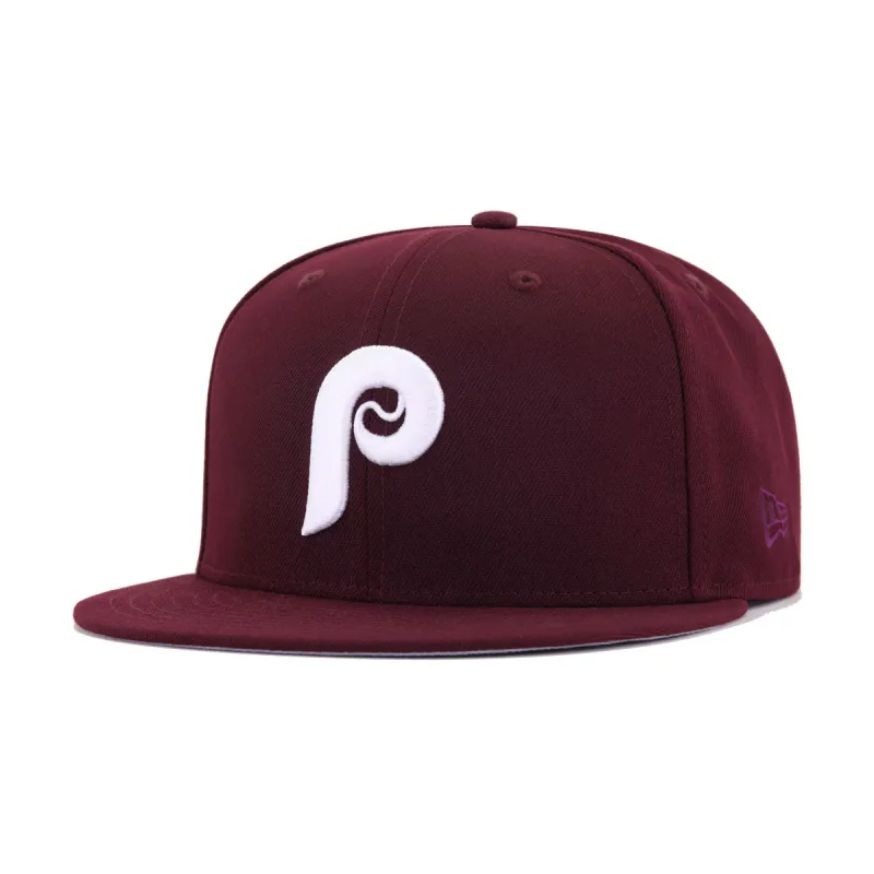Philadelphia Phillies Maroon New Era 59Fifty Fitted sold by Hat Heaven