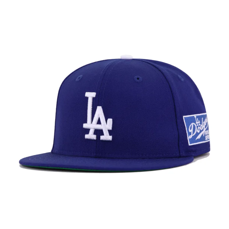 Los Angeles Dodgers Dark Royal Blue 1965 World Series Cooperstown Green Bottom New Era 59Fifty Fitted sold by Hat Heaven
