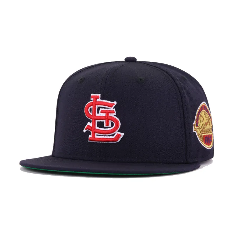 St Louis Cardinals Navy 1964 World Series Cooperstown Green Bottom New Era 59Fifty Fitted sold by Hat Heaven