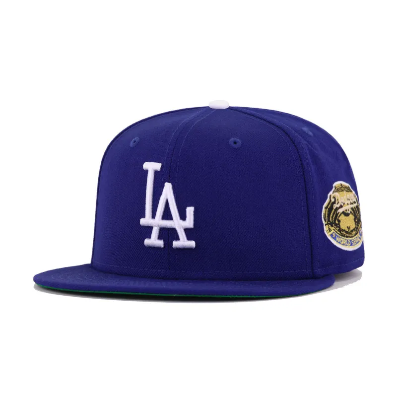Los Angeles Dodgers Dark Royal Blue 1963 World Series Cooperstown Green Bottom New Era 59Fifty Fitted sold by Hat Heaven