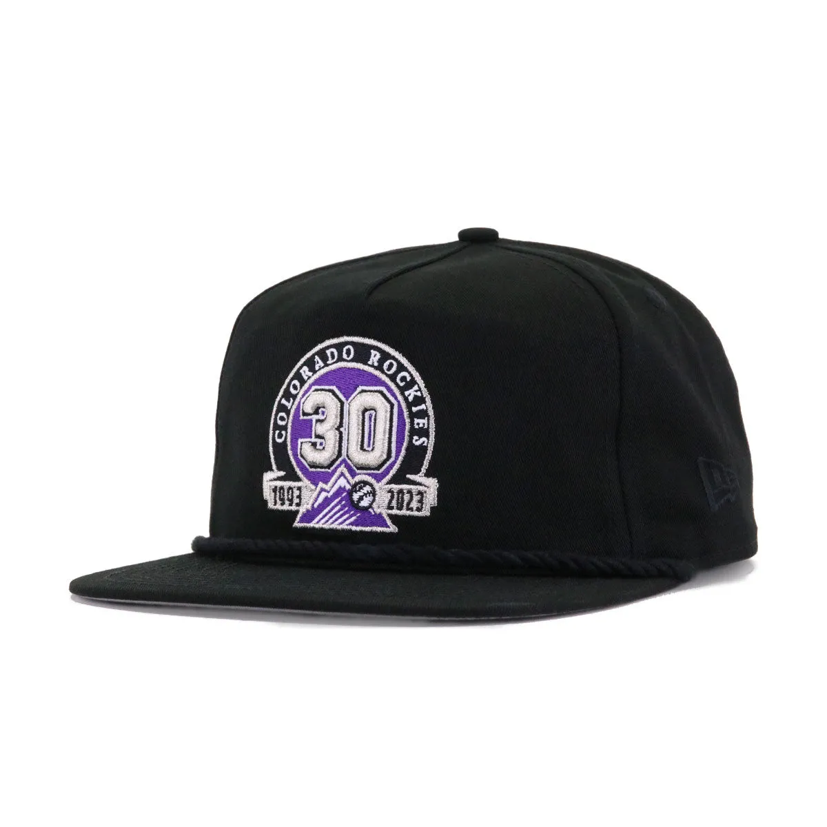 Colorado Rockies Black 30th Anniversary New Era Golfer Snapback sold by Hat Heaven