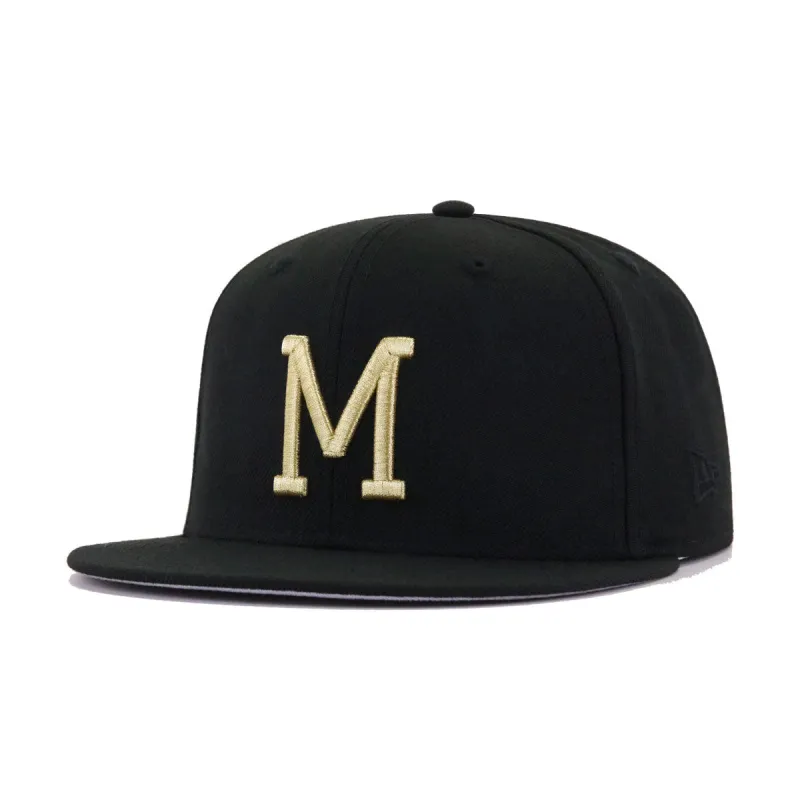 Milwaukee Braves Black Metallic Gold 1955 All Star Game New Era 59Fifty Fitted sold by Hat Heaven