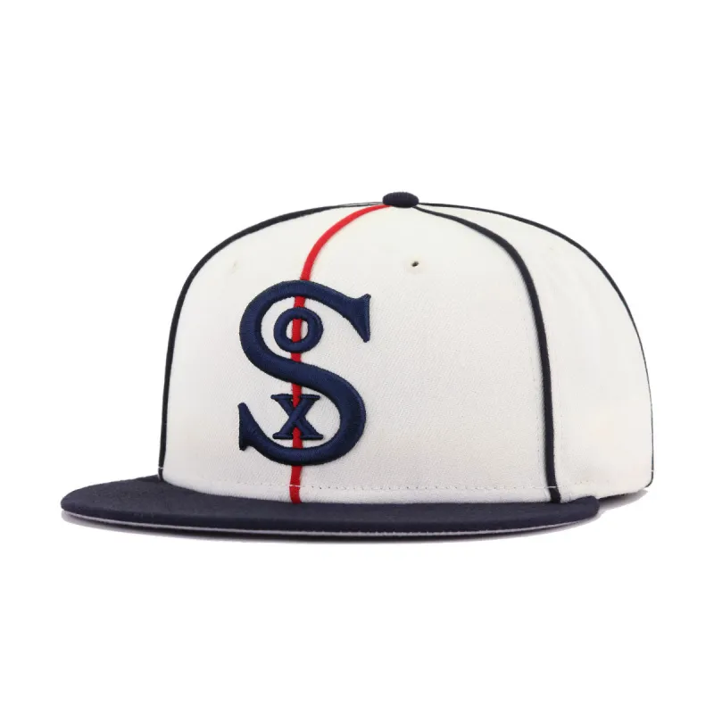 Chicago White Sox Chrome Navy Cooperstown AC New Era 59Fifty Fitted sold by Hat Heaven
