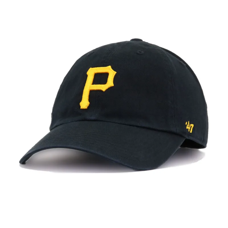 Pittsburgh Pirates Black 47 Brand Clean Up Dad Hat sold by Hat Heaven
