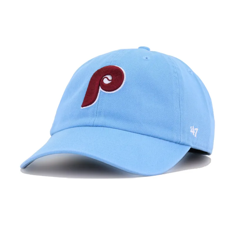 Philadelphia Phillies Sky Blue Cooperstown 47 Brand Clean Up Dad Hat made by 47