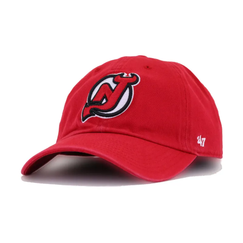 New Jersey Devils Scarlet 47 Brand Clean Up Dad Hat made by 47