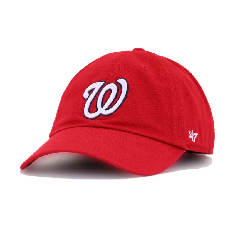 Washington Nationals Scarlet 47 Brand Clean Up Dad Hat made by 47