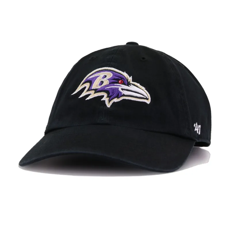 Baltimore Ravens Black 47 Brand Clean Up Dad Hat made by 47