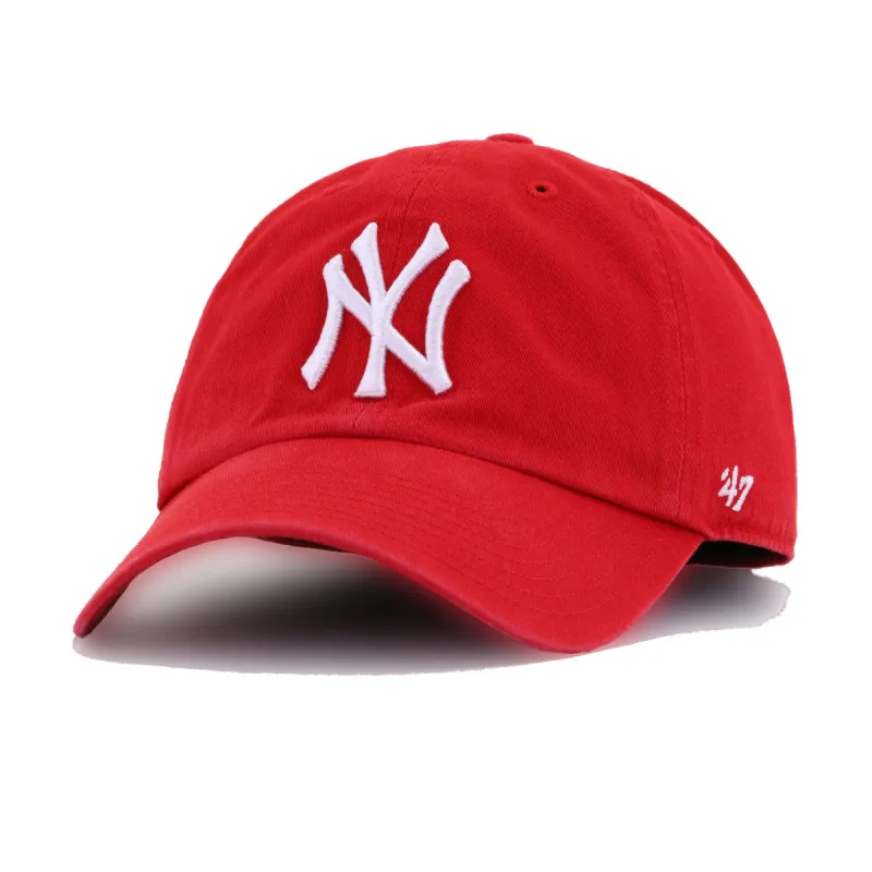 New York Yankees Scarlet 47 Brand Clean Up Dad Hat made by 47