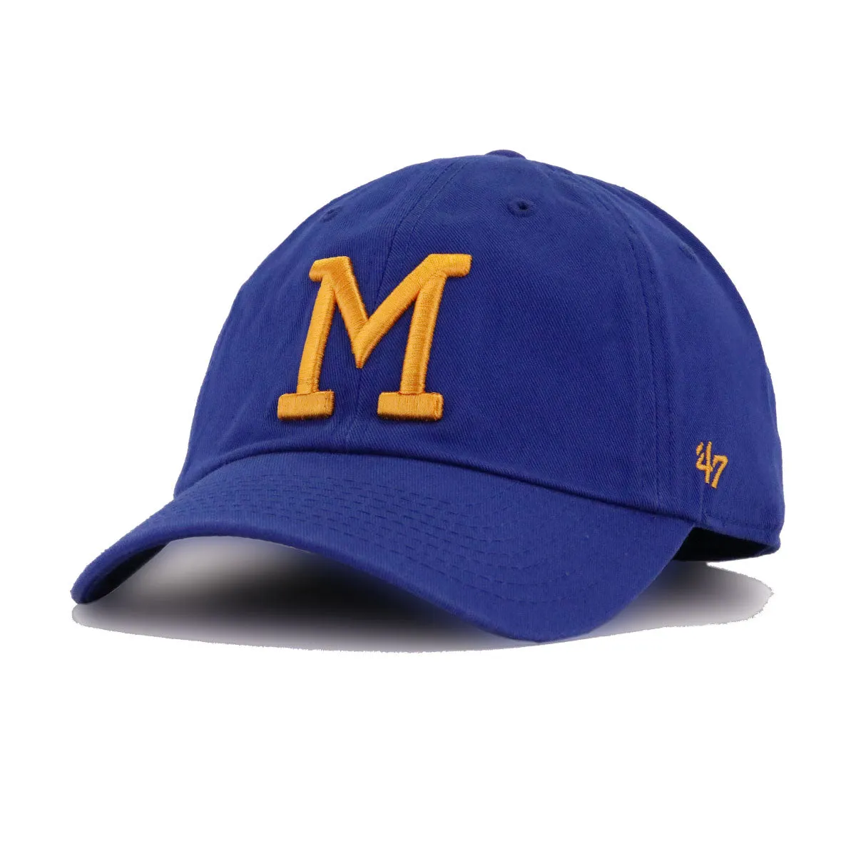 Milwaukee Brewers Light Royal Blue Cooperstown 47 Brand Clean Up Dad Hat sold by Hat Heaven