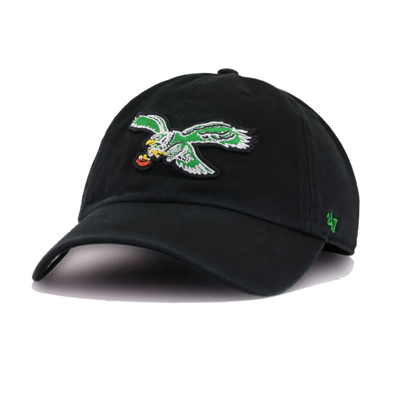 Philadelphia Eagles Legacy Black 47 Brand Clean Up Dad Hat made by 47