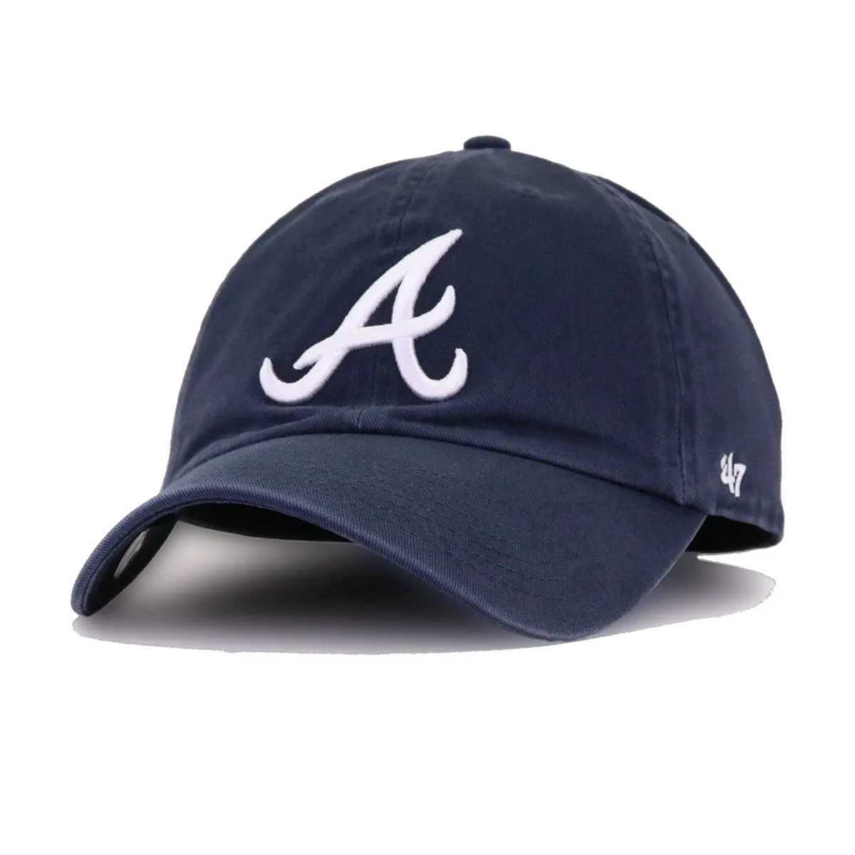 Atlanta Braves Navy 47 Brand Clean Up Dad Hat sold by Hat Heaven