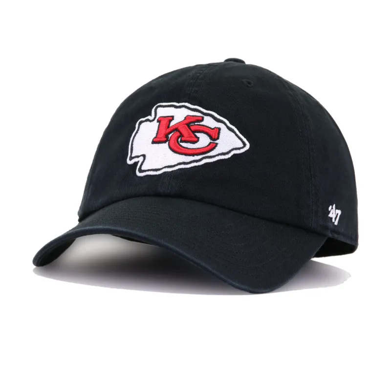 Kansas City Chiefs Black 47 Brand Clean Up Dad Hat sold by Hat Heaven
