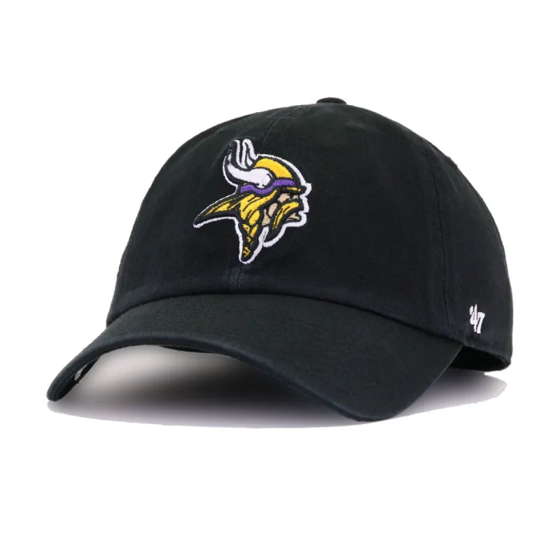 Minnesota Vikings Black 47 Brand Clean Up Dad Hat made by 47