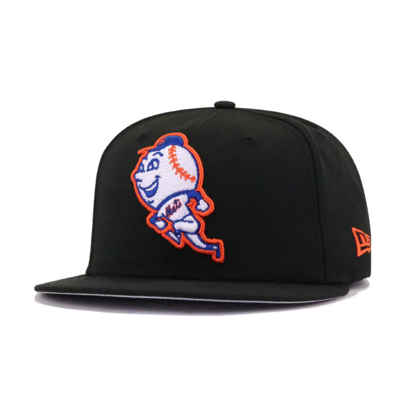 New York Mets Black Mr Met New Era 59Fifty Fitted sold by Hat Heaven